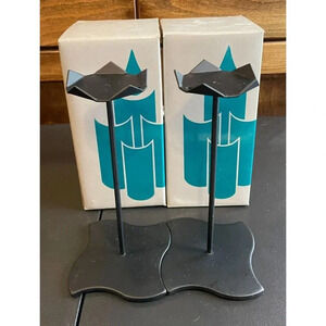 Partylite P0102 Windswept Base Candle Holders Set Of 2 In Original Box 7.5" Tall